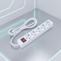 5 prises électriques standard européennes certifiées CE 250V 16A avec rallonge à 5 prises et interrupteur