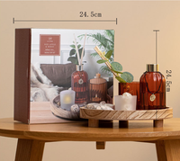 Coffret cadeau d'aromathérapie sans flamme avec bougie verticale tasse verre aromathérapie tasse romantique nordique chandelier décoratif