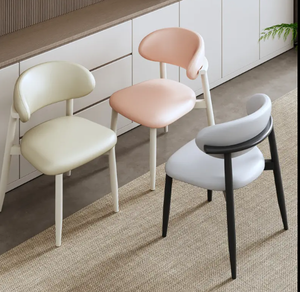 Chaise de salle à manger de restaurant en bois <span class=keywords><strong>patchwork</strong></span> nordique simple en tissu noyer pu - Product Image 6