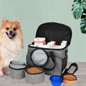 Bolsa de viaje para perros, organizador de bolsas de viaje para mascotas para accesorios, 2 cuencos plegables para perros, 2 contenedores de comida para perros de viaje - Product Image 4