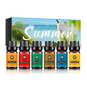 Kanho Summer Peach Coconut strawberry Peppermint Ocean Pineapple Diffusing essential Oil 6-bottle set