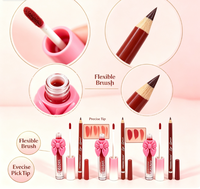 Lot de Maquillage 2-en-1 Brillant à Lèvres et Crayon à Lèvres Haute Pigmentation, Maquillage Personnalisé 12 pièces Brillant à Lèvres Marque Privée pour Usage Quotidien