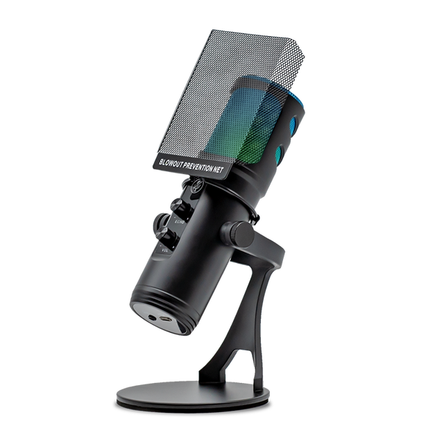 2024 Professional Recording Usb-C Mic Desktop Condenser RGB Gaming Microphone for Karaoke Podcasting Live Stream