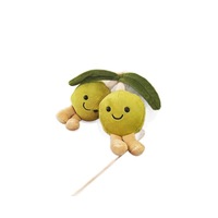 Porte-clés en peluche olive mignon, jouet en peluche fruit de dessin animé, breloque de sac, pendentif olive verte douce, vente en gros