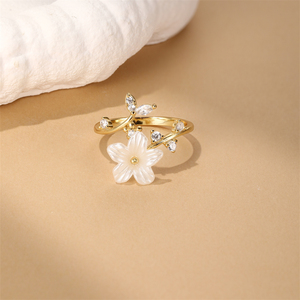 S925 Sterling Silber Luxuriöser Blumen-CZ Achtzackiger Stern Mond CZ Verstellbarer Offener <span class=keywords><strong>Ring</strong></span> für Damen Schmuck - Product Image 2