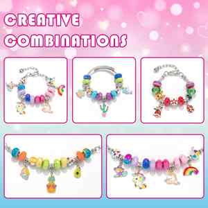 Premium Educational DIY Kids Jewelry Making Set Friendship Bracelet Colorful Beads Plastic <b>Chain</b> Handbag <b>Safety</b> Certified - Product Image 4