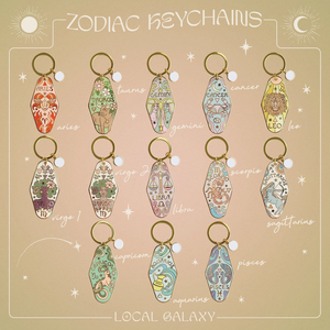 Boho Métal Alliage de zinc Émail Zodiaque Motel Porte-clés Zodiaque Signe Étoile Animal Constellation Porte-clés Décor Accessoires - Product Image 2