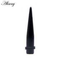 1 Paire de Dilatateurs d'Oreilles en Acrylique Transparent Noir pour Femme, 1,6 mm-25 mm, pour Piercings et Expansions d'Oreilles