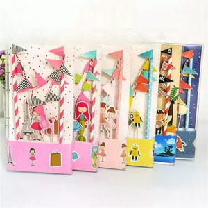 Set Decorazioni per Torte a Tema Principessa Pirata Dinosauro Topper per Cupcake Bandierine Cartoon per Compleanno Bambini Baby Shower PQ122 - Product Image 1