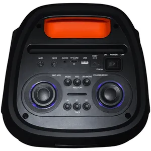 Alto-falante portátil sem fio BT Big Partybox 50w para festas com controle remoto de baixo e karaokê com potência de áudio