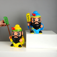 Sculpture en résine de Guan Yu, dieu de la porte chinois traditionnel, style dessin animé mignon, pour étagère de salon