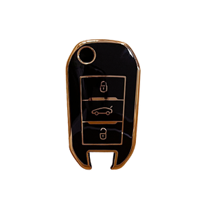 Housse <span class=keywords><strong>de</strong></span> clé <span class=keywords><strong>de</strong></span> voiture personnalisée en TPU souple avec bord doré pour Peugeot 4008 5008 3008 Citroën Elysee C3 C4 <span class=keywords><strong>C5</strong></span> - Product Image 6