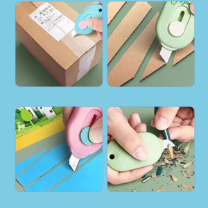 มีดอเนกประสงค์แบบพับเก็บได้ขนาดเล็ก มีดคัตเตอร์พกพาสีสันสดใส มีดตัดกระดาษพกพาสำหรับนักเรียน สำนักงาน โรงเรียน - Product Image 4