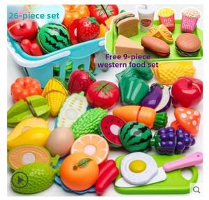 Ensemble de 35 pièces à découper avec grand panier, jeu de simulation réaliste pour enfants avec fruits, légumes et jouets de <span class=keywords><strong>cuisine</strong></span> occidentale - Product Image 5