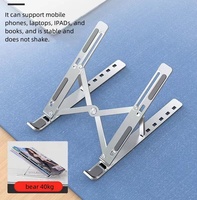 Support portable pour ordinateur portable en alliage d'aluminium, pliable, réglable, support pour tablette, base de bureau, support de dissipation thermique