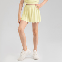 Nouvelle arrivée de jupe courte taille haute à la mode pour filles jupe de tennis taille haute avec pantalon de sécurité et de fitness
