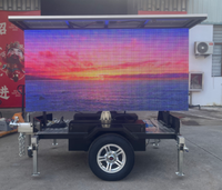 Remorque publicitaire mobile extérieure à énergie solaire JCT EF4S P10 avec écran LED couleur, écran LED mobile, remorque à écran LED