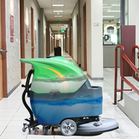 Machine de nettoyage de sol électrique autoportée, balayeuse-sécheuse à double brosse, eau froide, certifiée CE pour hôtel, école, bureau, atelier