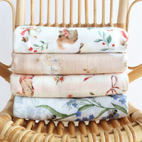 ManliBaby 2026 Couverture d'emmaillotage en coton de bambou 47x47 pouces pour nouveau-né, motif Noël Oie Lapin