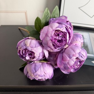 Fleur artificielle de pivoine simulée Mu Jinxi, 7 têtes, en soie, pour décoration de maison et de mariage - Product Image 2