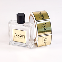 Étiquettes de parfum personnalisées en feuille d'or, autocollants en rouleau pour flacons noirs de parfum