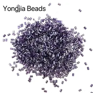 YJ Factory Sale 3,8mm dunkel violette Glasrohr perlen Lose Perlen für Stick maschine und Schmuck herstellung DIY
