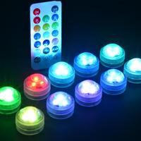 Lumières LED submersibles à distance, bougies LED étanches, petites lumières LED à changement de couleur pour vase, centre de table, décoration