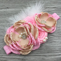 Accessoires pour cheveux d'enfants : bandeaux fleuris, pinces à cheveux en perles et diamants, bandeaux à plumes, couvre-chefs pour bébés