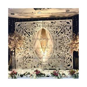 Conjunto de Paneles de Fondo para Boda India Grand Royal, Tallados a Mano, Tradicionales, con Diseño Jali, Fondo de Escenario de Lujo para Exportación - Product Image 1