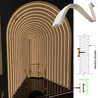 Tube néon flexible de profil en aluminium linéaire de 17*4mm 1m LED pour le montage incurvé de mur et de plafond pliable avec l'agrafe