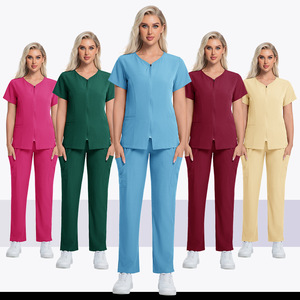Women Scrub Set Moisture Wicking Elastic Uniform Hospital Workwear One Piece Quick Drying Surgical Gown Suit S XXL - Product Image 1