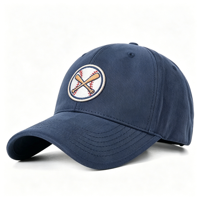 Casual Navy Blue Dad Hat for Men and Women with Custom Retro Cursive Embroidery Logo
