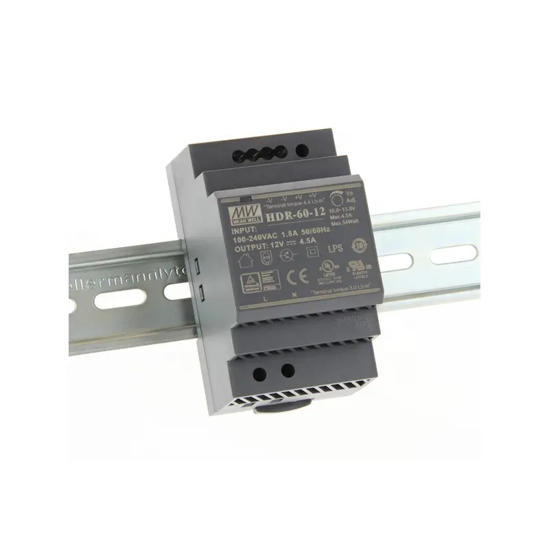 MEAN WELL AC-DC HDR-60-12 Type DIN Rail Power Supply