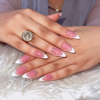 Uñas Postizas de ABS Duraderas, Color Azul Morandi, Estéticas, Relajantes, Acogedoras, Suaves, para el Cuidado Personal y la Terapia