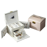 Boîte de rangement pour bijoux en cuir avec logo personnalisé OMT - Cadeau pour bagues, bracelets, colliers et boucles d'oreilles