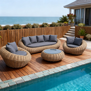 Set <span class=keywords><strong>da</strong></span> salotto europeo in Rattan in tessuto retrò romantico Country arredo esterno con tavolo mobile colori e stili personalizzati - Product Image 2