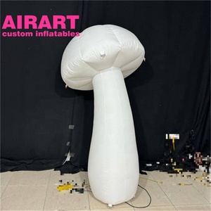 Hongo Inflable Blanco Iluminado con LED, Decoración de Hongo Inflable con Cabeza Inclinada para Fiestas - Product Image 2