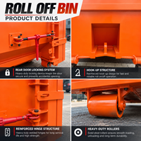 Conteneur à déchets robuste Q355 en acier avec revêtement en poudre, structure renforcée, OEM ODM pour les déchets de construction