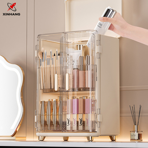 Xinhang Máy tính để bàn chống bụi mỹ phẩm hộp lưu trữ trong suốt trang điểm tổ chức đôi Cửa Mỹ phẩm lưu trữ tủ với ngăn kéo - Product Image 4