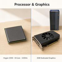 Kit Sistem Desktop Kantor Komersial Hygon C86 3350 8C 3.0GHz 16GB DDR4 256GB NVMe SSD LCD 15L Chassis Baru Lengkap Set PC