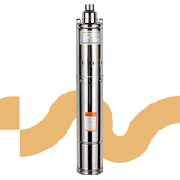 Pompe submersible pour puits profond de 4 pouces, pompe à eau QGD 1 CV haute pression en acier inoxydable à vis pour l'agriculture