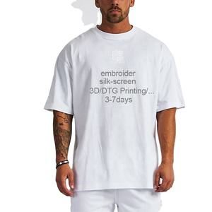 Camiseta de algodón 100% de gran tamaño para hombre, ropa de calle de moda personalizada de alta calidad, método de serigrafía gráfica - Product Image 1