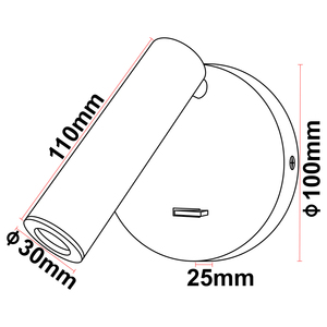 Đèn đọc sách gắn tường LED 3W có tay xoay linh hoạt, đèn ngủ có thể điều chỉnh, xoay được, tích hợp công tắc, gấp gọn được - Product Image 5