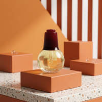 VANJOIN Flacon compte-gouttes sphérique en verre de 50 ml avec bouton-poussoir, contenant cosmétique de luxe en verre pour sérum visage et huile essentielle