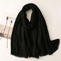 Voiles unis prêt à expédier pour Hijab dames haute qualité couleur unie longue coton femmes musulmanes dubaï écharpe et turban