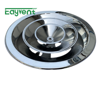 Diffuseur de plafond rond en acier inoxydable 304, diffuseur d'air circulaire réglable pour CVC, sortie d'air de plafond pour alimentation et retour 6 8 10 12