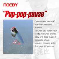 Leurre de pêche Noeby Light Trolling Popper pour la pêche en eau salée, à lancer en surface