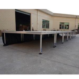 Height Adjustable Portable Aluminum <b>Stage</b> for Events & Concerts-Easy Assembly Outdoor Use Non-Slip <b>Platform</b> - Product Image 1