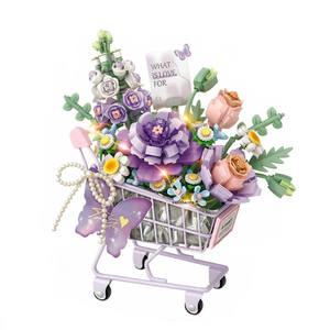 Ensemble de blocs de construction Loz Micro Flower, chariot à <span class=keywords><strong>fleurs</strong></span> en diamant, briques miniatures, décoration créative DIY, cadeau anti-stress, ornement pour la maison - Product Image 2