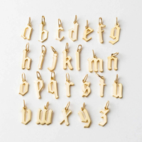 Pendentif alphabet initial EMANCO en acier inoxydable, breloque pour la fabrication de colliers, accessoires de bijoux pour femmes, vente en gros, dropshipping